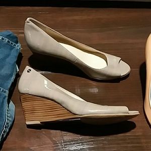 Calvin Klein khaki Wedges sz 6.5